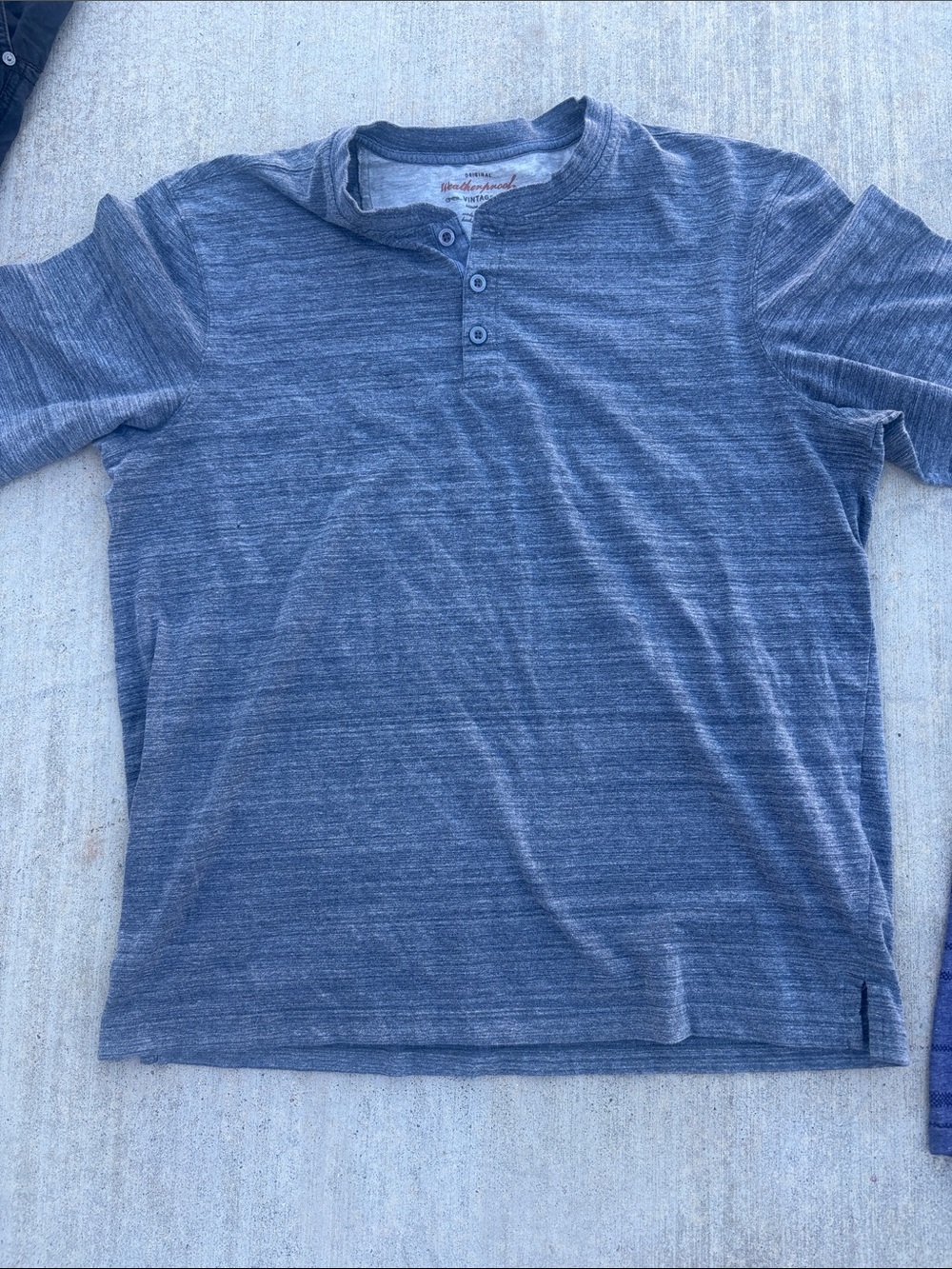 Men’s Blue Henley Short Sleeve Shirt